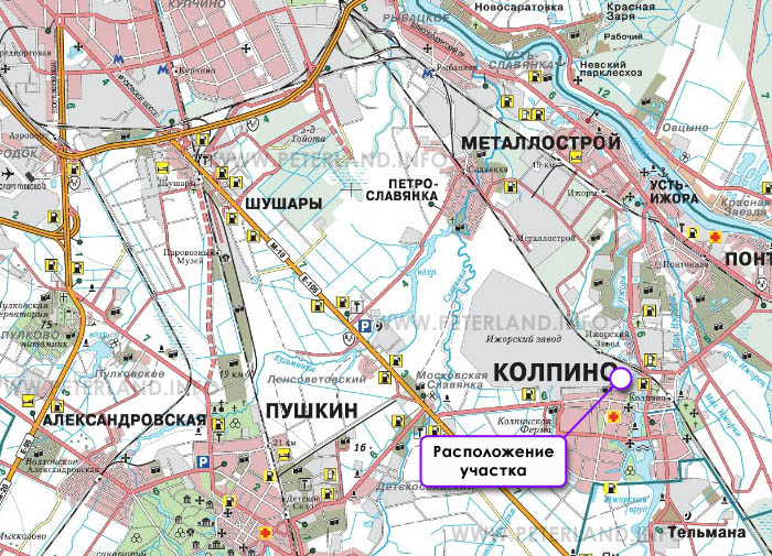 Колпино карта с улицами и номерами домов